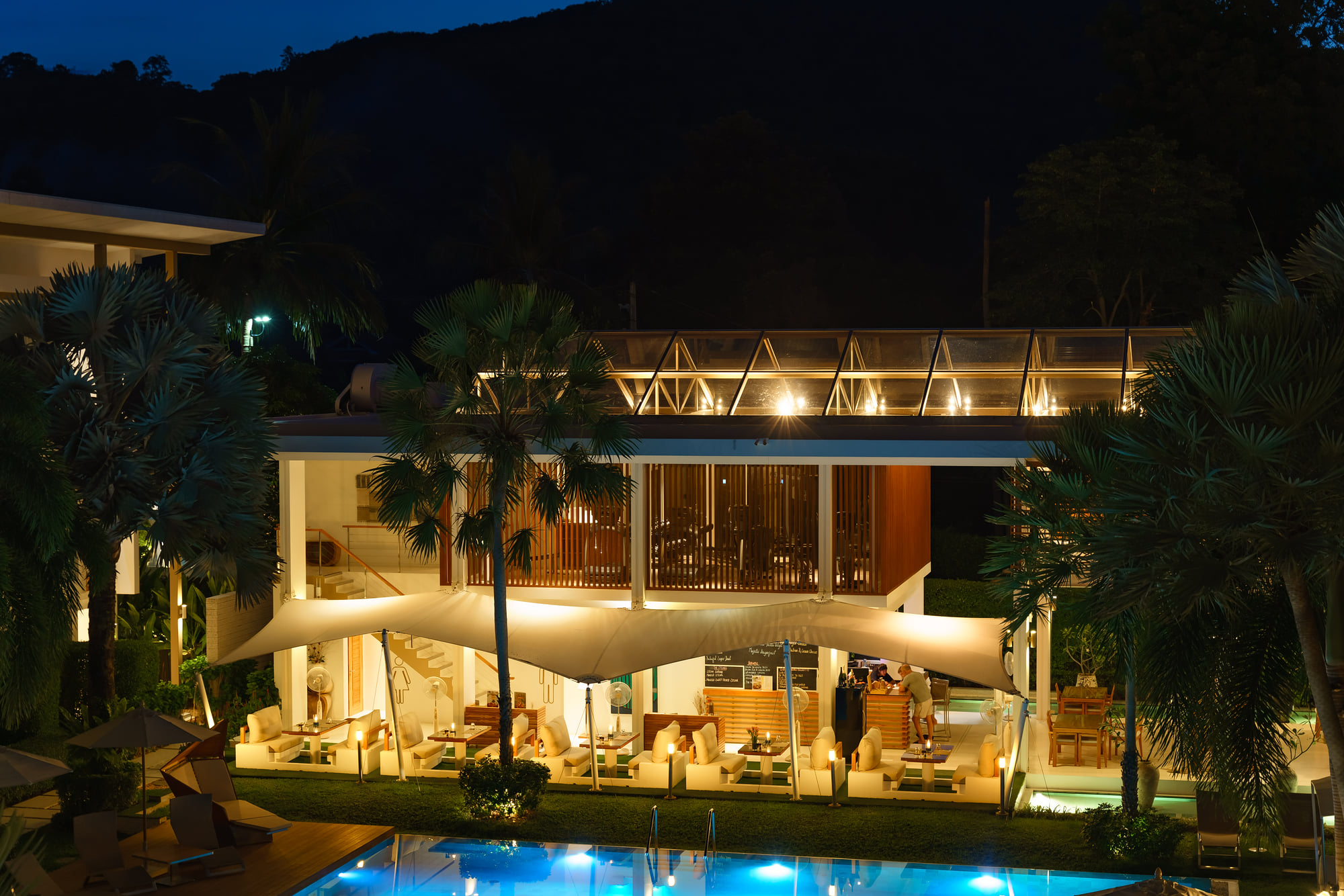 The resort at night
